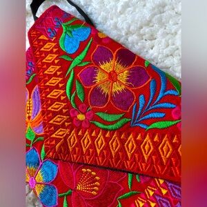 Authentic Mexican Colorful embroidered zippers and clutch crossbody bag.